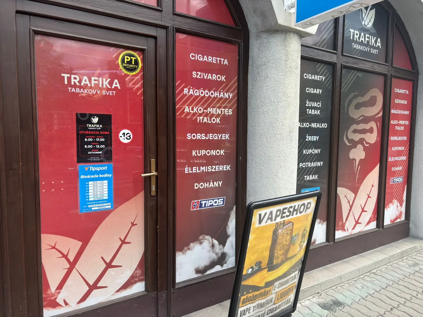 Výklad prevádzky Trafika Tabakový svet